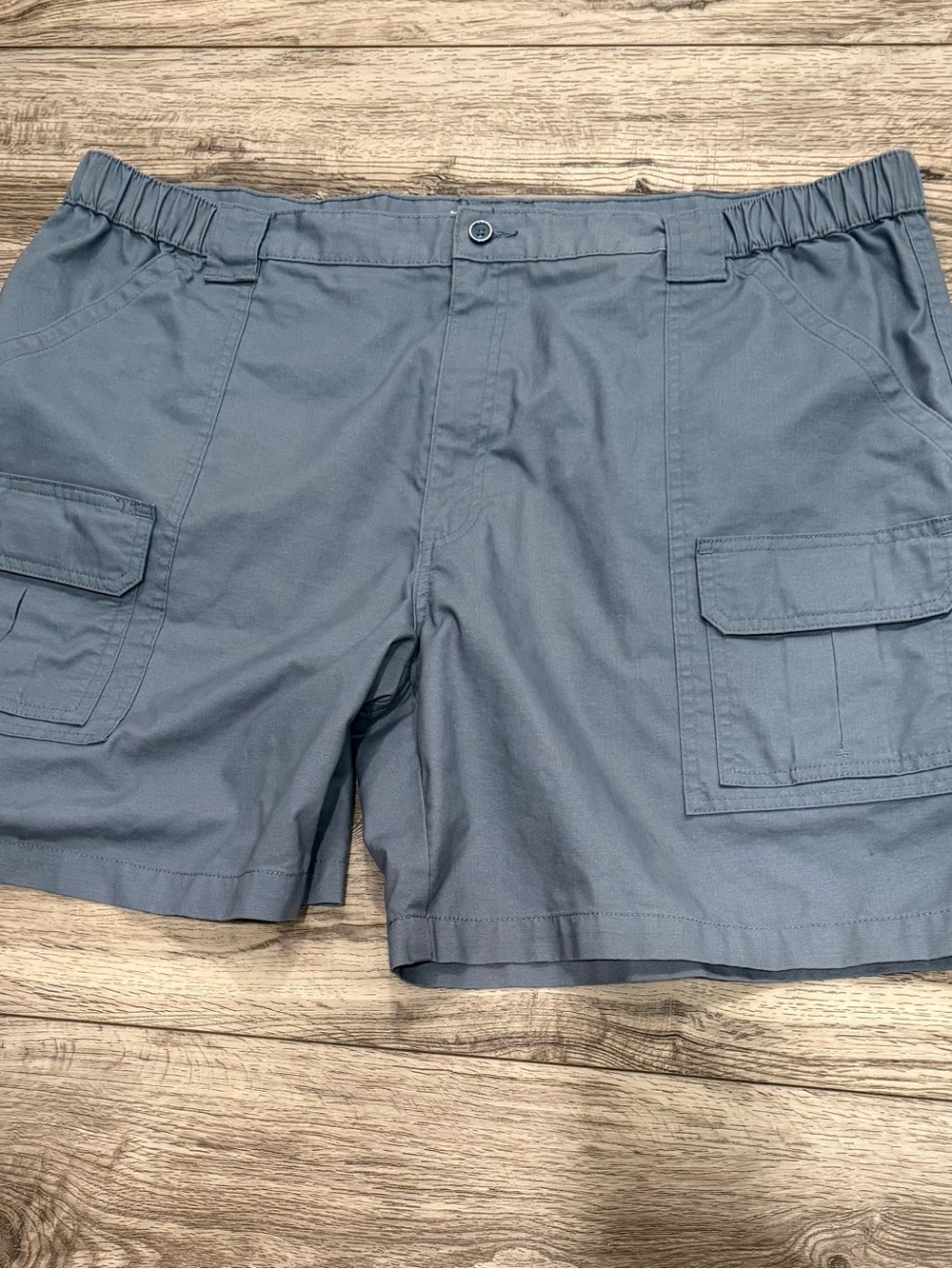 Savane Slate Blue Cargo Shorts with Flap Pockets
